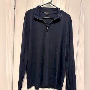 Men's Navy Quarter-Zip Sweater Banana Republic